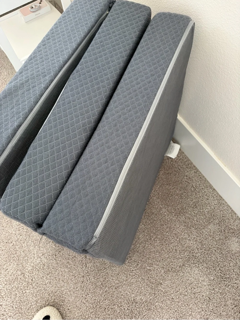 Twin Mattress- ideal for camping. Tri-Fold Mattress Pad - Gray 4 inch